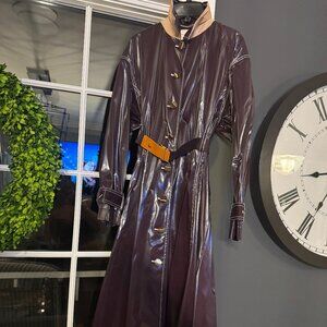 Tory Burch Rain Coat, Size 4, Deep Purple (Eggplant)